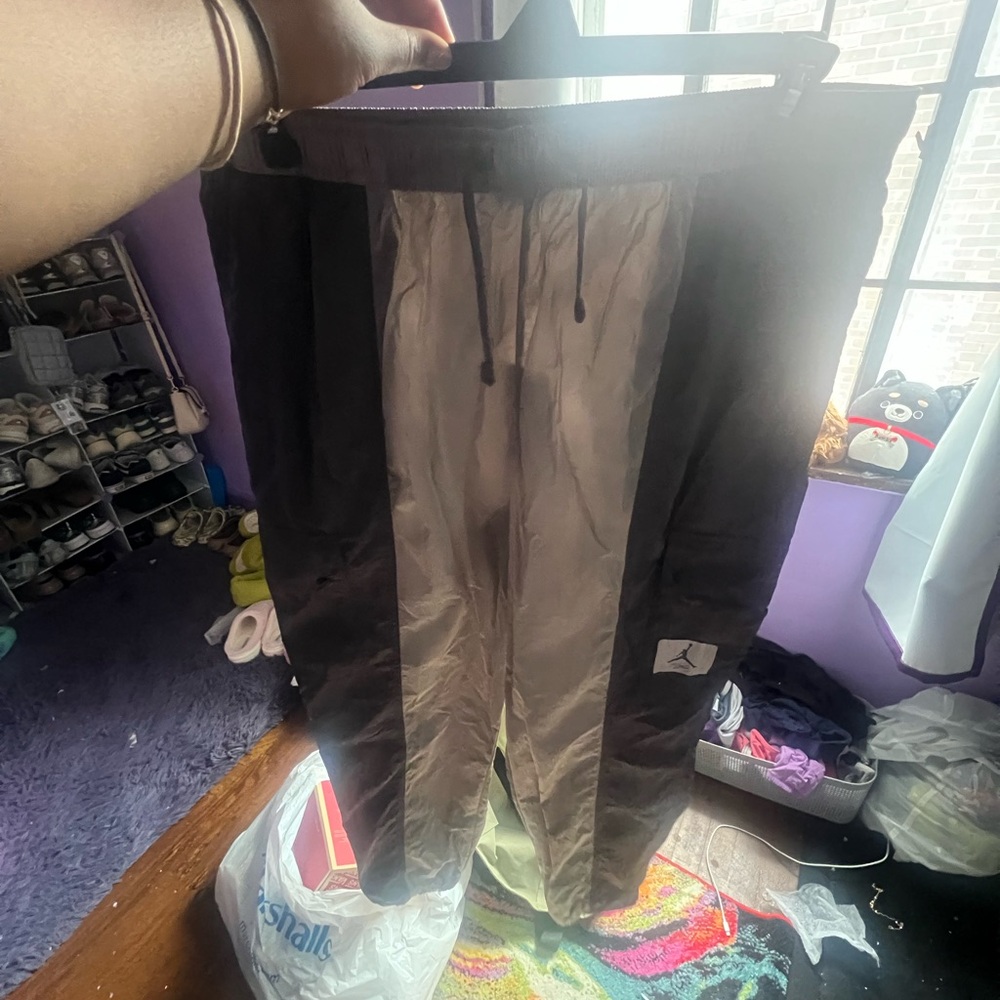 Women’s Brownish Green and Black Pants (Air Jordan Flight)